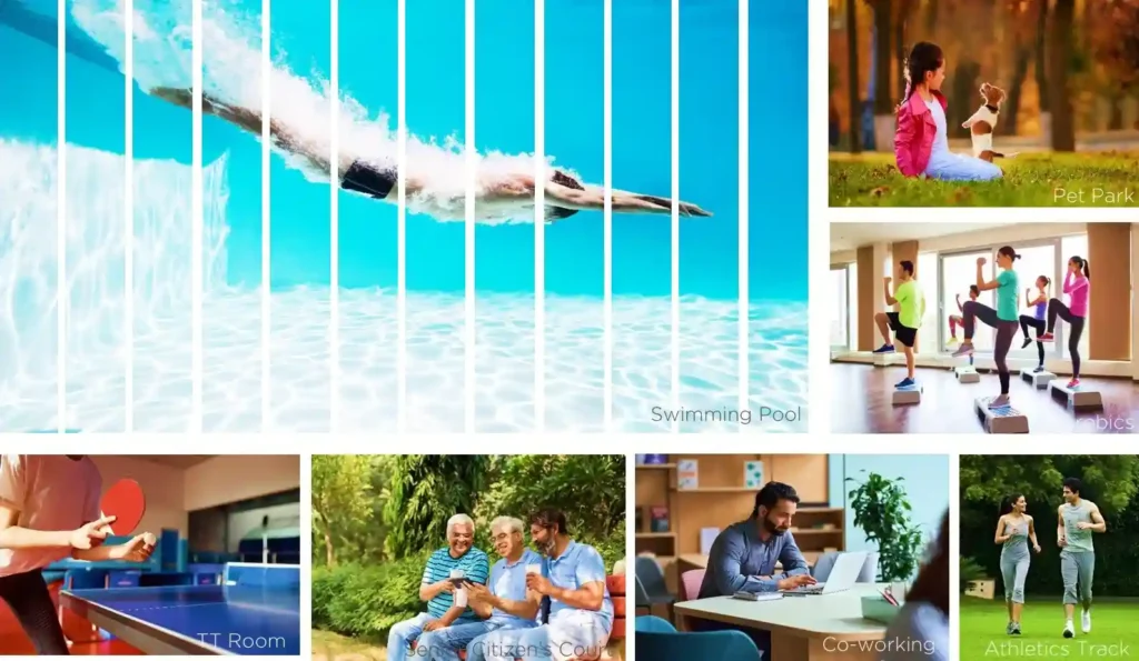 Provident Bayscape Apartment amenities collage 1 by Provident Housing Limited located at kelambakkam, Chennai Tamil Nadu