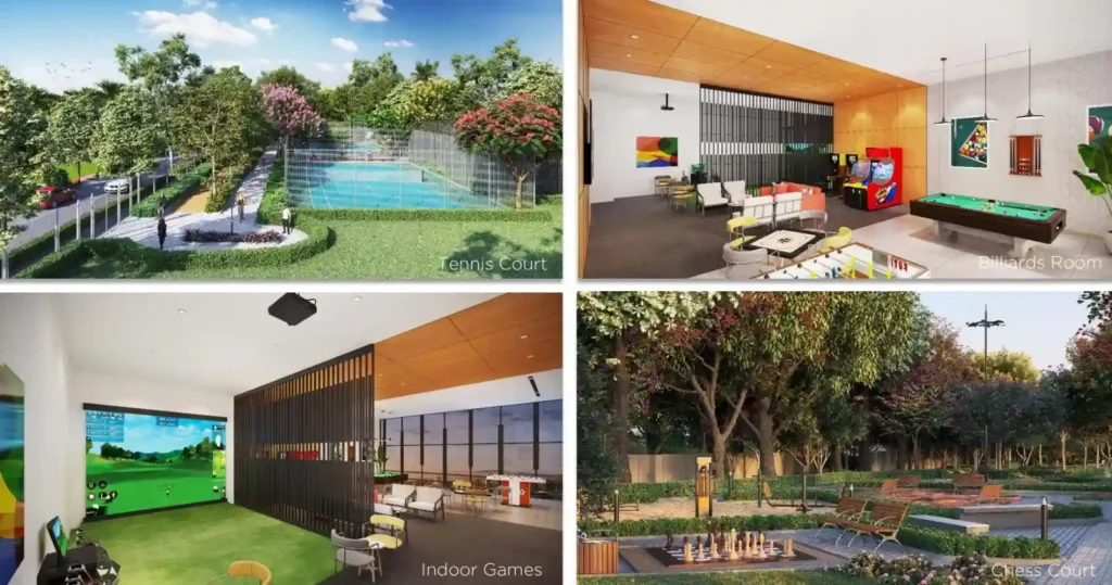 Provident Bayscape Apartment amenities collage 2 by Provident Housing Limited located at kelambakkam, Chennai Tamil Nadu